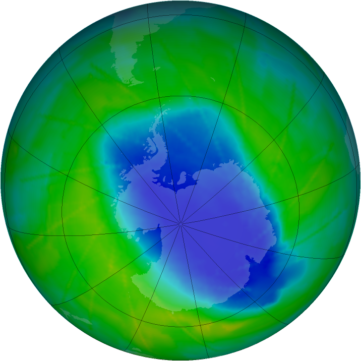 Antarctic ozone map for 28 November 2010